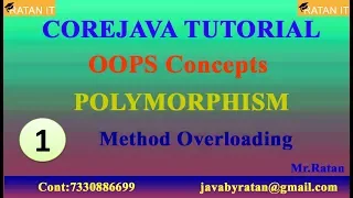 Core java OOPS Concepts -1 POLYMORPHISM Method Overloading By Ratan Sir