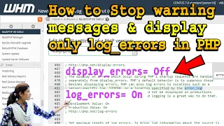How to Stop warning messages and display only log - errors in PHP