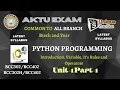 U1P1 PYTHON PROGRAMMING BTECH 2ND YEAR One shot AKTU Latest Syllabus Civil Mantraa All Branch