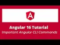 Angular 16 Tutorial 3 Important Angular CLI Commands