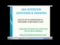 SSIS INTERVIEW QUESTIONS HOW TO SET UP EXPRESSIONS ON PRECEDENCE CONSTRAINT Write Expressions