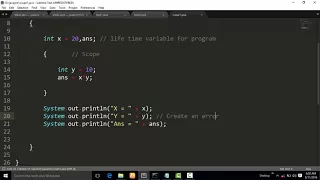 Scope and Life time Variable in Java Program