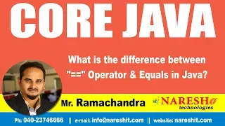 Core Java Tutorials What is the difference between Operator Equals in Java Ramachandra