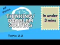 Thinking and Problem Solving in Under 3 mins AP Psychology Unit 2 Topic 2 2 2