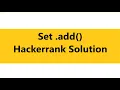 Set add Hackerrank Solution python