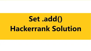 Set add Hackerrank Solution python