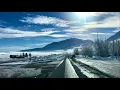 Driving through Ice and Fog on Highway 395 Mammoth Lakes to Round Valley
