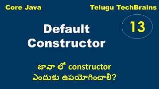 Default Constructor in Java Explanation in Telugu
