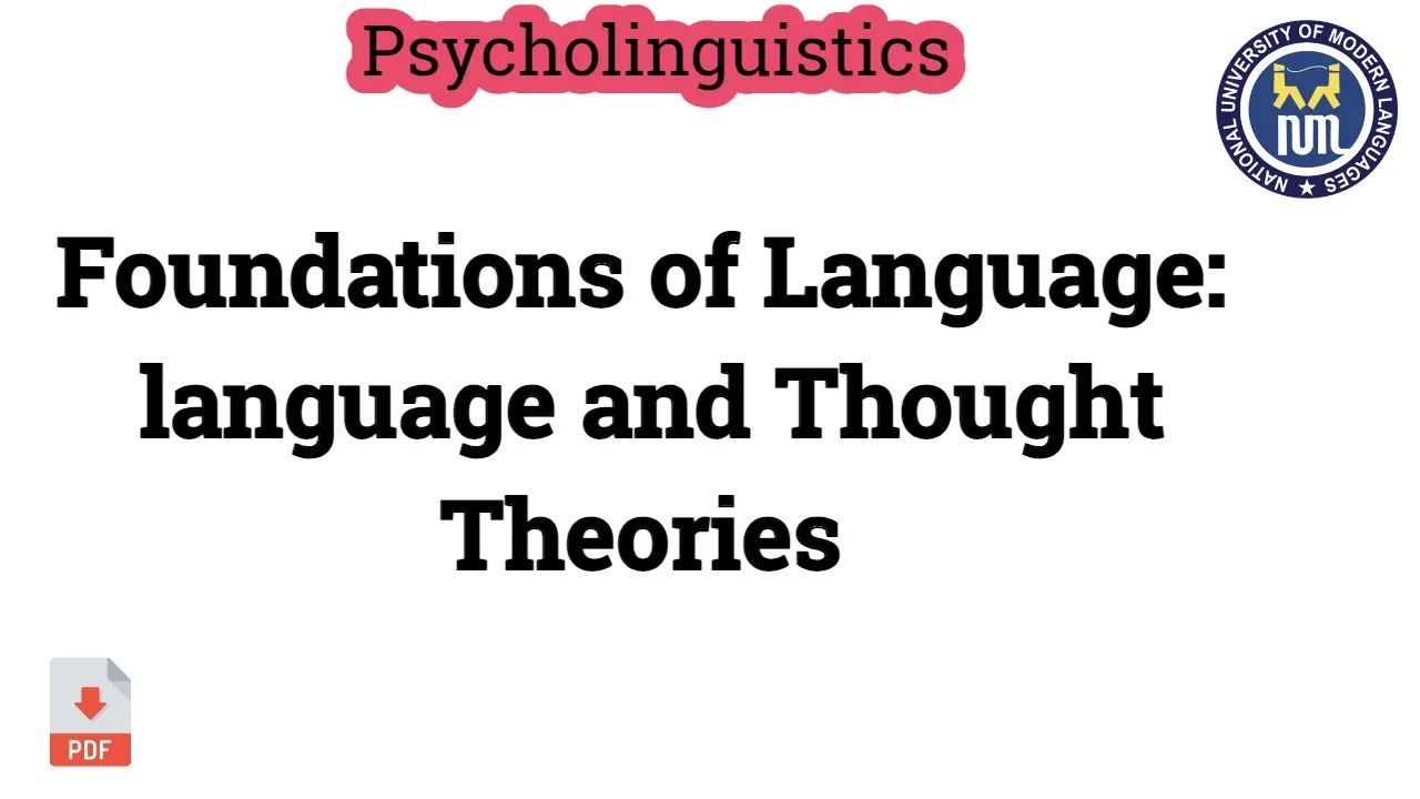 Language and Thought | Sapir Whorf Hyposthesis
