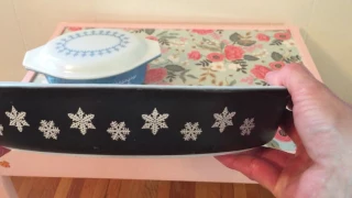 Vintage Pyrex Snowflake Blue and Snowflake Charcoal