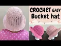 Crochet Easy Lacy Bucket Hat or Sun Hat Beginner Friendly Tutorial