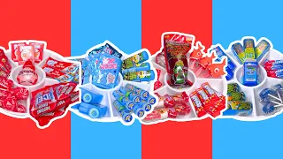 Red and Blue Candy Platter Compilation Satisfying ASMR Candy Sorting