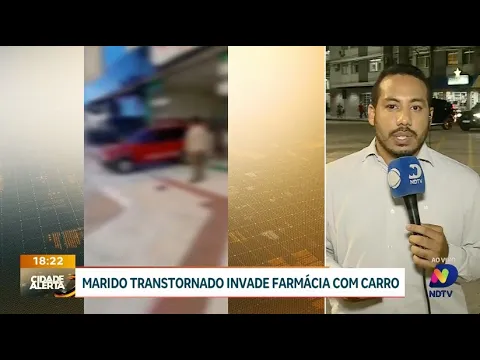 Marido transtornado invade farmácia com carro: suposta traição causa destruição