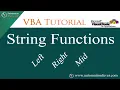 Left Right Mid - String Functions in VBA Excel VBA in Hindi
