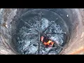 OldGuyDIY 55 Gallon Steel Drum Burn Barrel Mods Hack Holes in bottom And Sides Rebar Grate