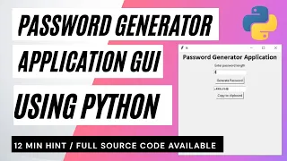 Password Generator Application using Python Python in Hindi