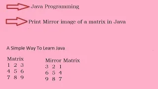Print Mirror Image Of A Matrix In Java