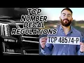 TCP Number Decal Sticker Regulations Transportation Charter Permit Lettering Rules PUC