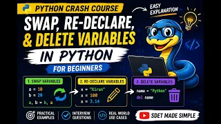 Python Crash Course Swap Re-Declare and Delete Variables in Python for Beginners