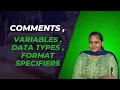 comments variables data types format specifiers c language tutorial-4