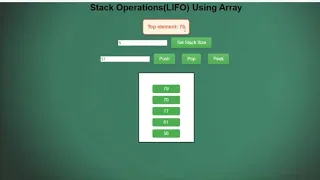 Push Pop Peek Operations in Stack using Arrays C Programming Tutorial