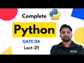 Dictionary in Python Lecture 21 Python Complete Course GATE DA Puneet Kansal
