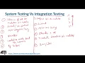 Difference between System Testing and Integration Testing