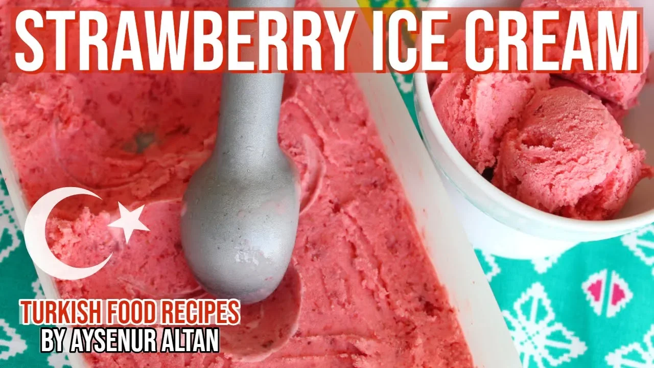 Easy Strawberry Ice Cream  4 Ingredients ( No Egg, No Ice Cream Maker)