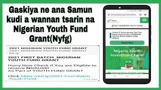 gaskiya ne ana samun kudi a wannan tsarin na nigerian youth fund grant nyfg 