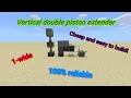 1-wide vertical upwards double piston extender tutorial MCPE Minecraft Bedrock
