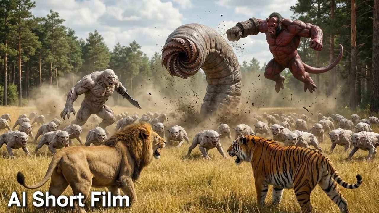 Simba and Shere Khan Team Up with Hell Brute King Against Az