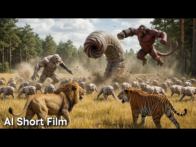 Simba and Shere Khan Team Up with Hell Brute King Against Az