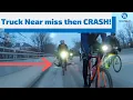 Rotating Paceline with Truck Near Miss then CRASH