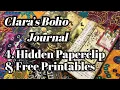 Clara s Boho Vintage Junk Journal - 4 Free Printable Base Pages Boho Hidden Paper Clip Tutorial