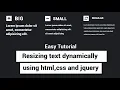 Resizing text dynamically using html css and jquery