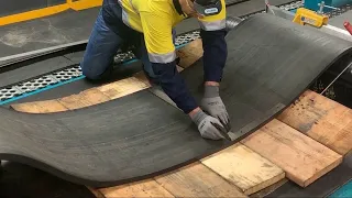 Squaring a belt with worn edges