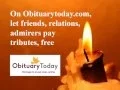 Create Free Obituary Advertisement Online Remembrance Advertisement - Obituary Today