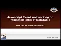 Action buttons click event not working on paginated rows of DataTable
