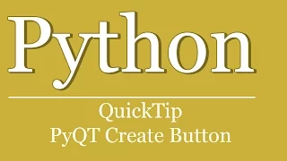 QuickTip - Python Qt Button erstellen PyQt