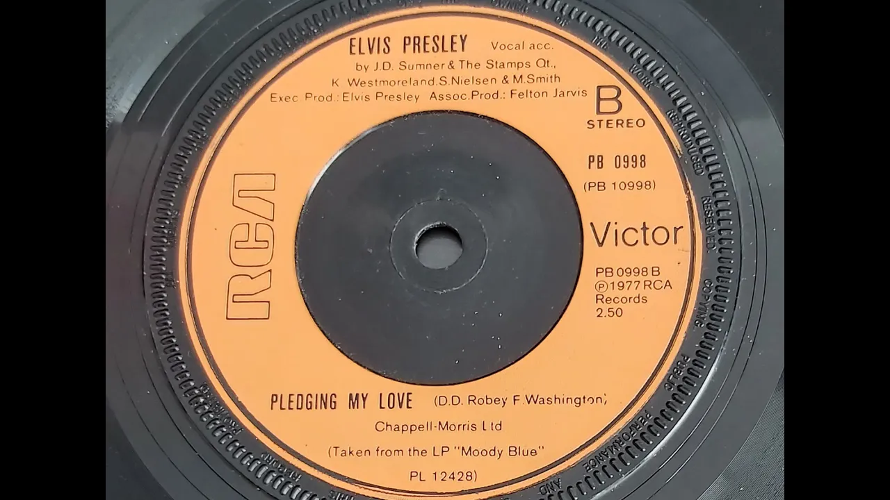 Elvis Presley 'Pledging My Love'  1977 45 rpm