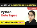 Python Data Types - Python Revision Class 10 Computer Applications Chapter 8 Code 165 2024-25