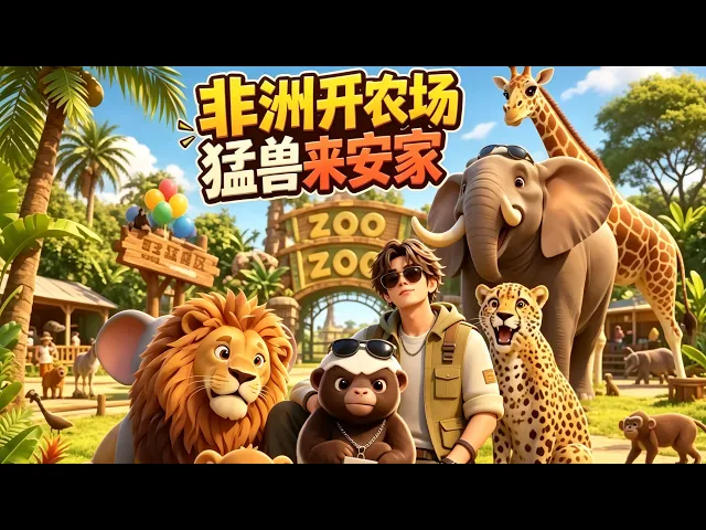AI漫剧 非洲開農場猛獸來安家 聽懂猛獸說方言農場主人被猛獸逼瘋