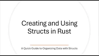 Rust Structs Explained A Quick Guide to Creating and Using Structs in Rust Take 2