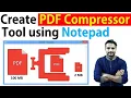 Create your Own PDF Compression tool using Notepad
