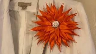 DIY Crafts How to Make A Beautiful Kanzashi Ribbon Large Fabric Corsage Flower Corsage