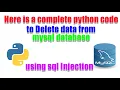 How to write python code to perform delete operation on mysql database