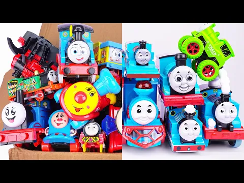 Download MP3 8 Minutes Satisfying with Unboxing Thomas \u0026 Friends blue \u0026 white toys come out of the box