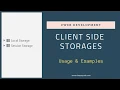 Localstorage And Sessionstorage In JavaScript Session Storage vs Local Storage