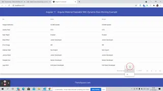 Angular 11 Material Data table with Dynamic Data