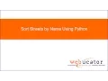 Sort Streets by Name Using Python